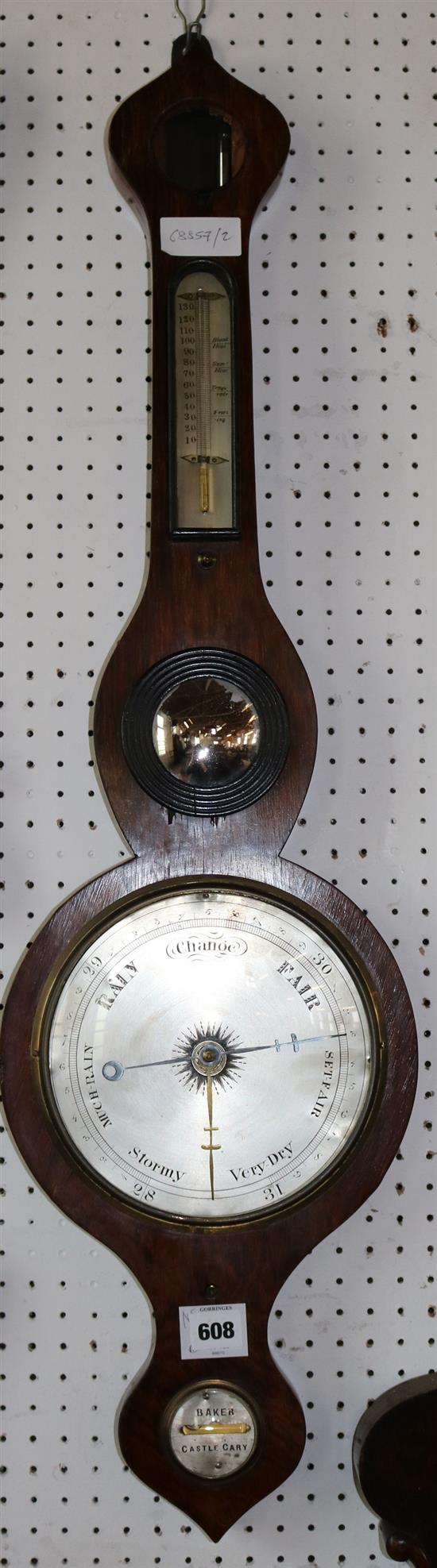 Banjo barometer by Baker, Castle Cary